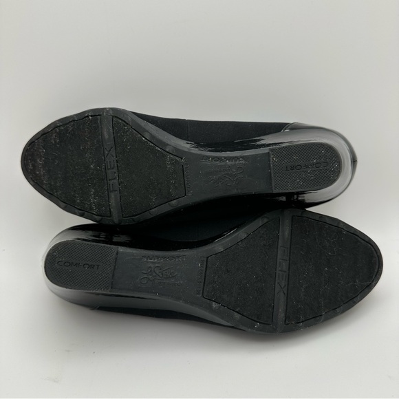 Black Heels by Life Stride Sz 8 Zunia Wedge Soft System Patent Leather - Picture 7 of 11